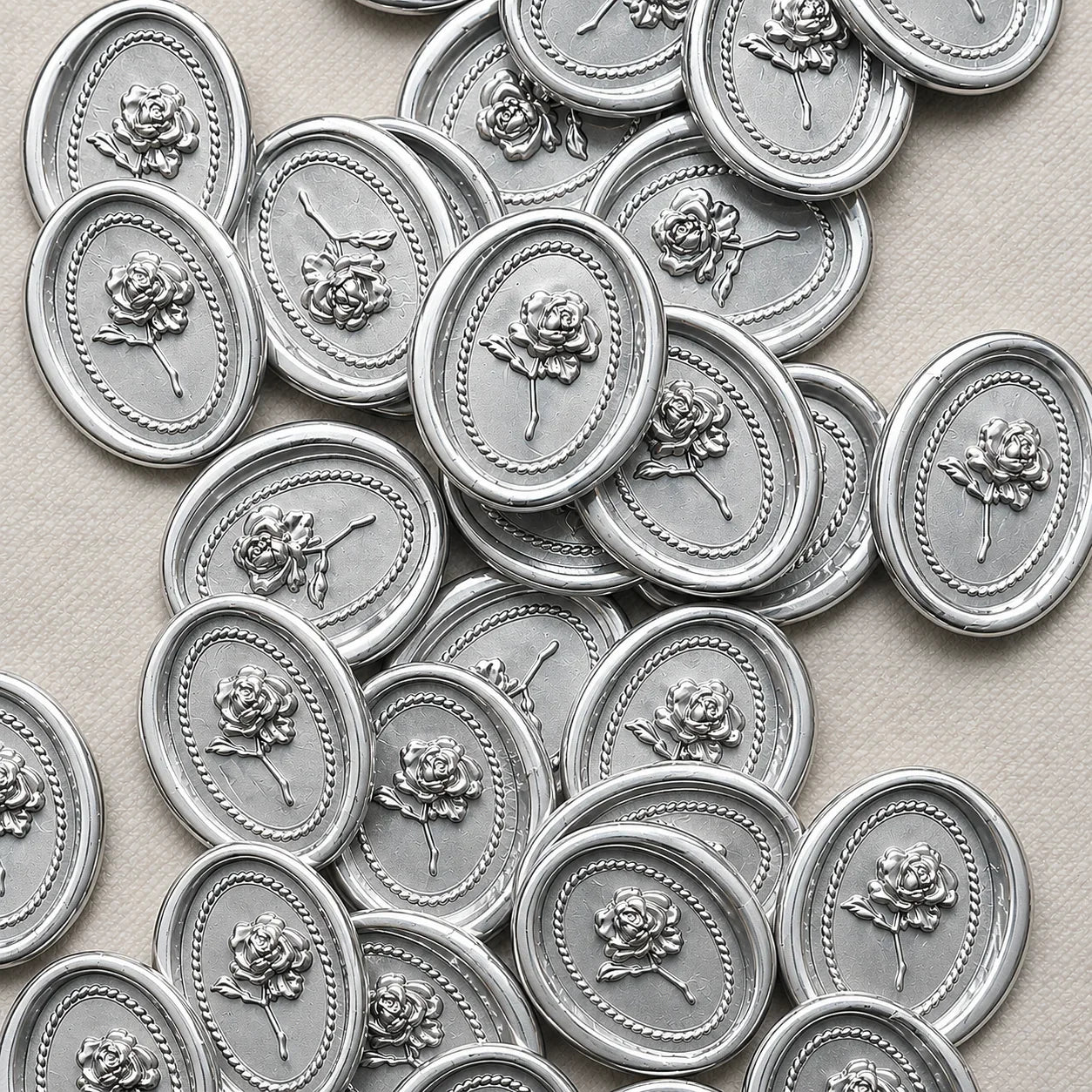 Silver rose wax seals Pakistan for wedding favors & luxury decor