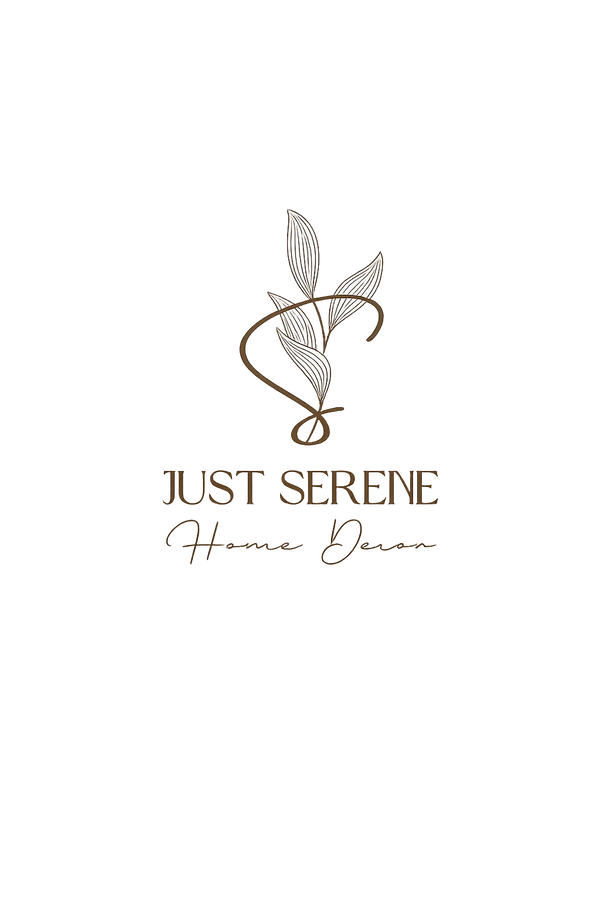 Just Serene Home Decor logo Pakistan with elegant leaf design